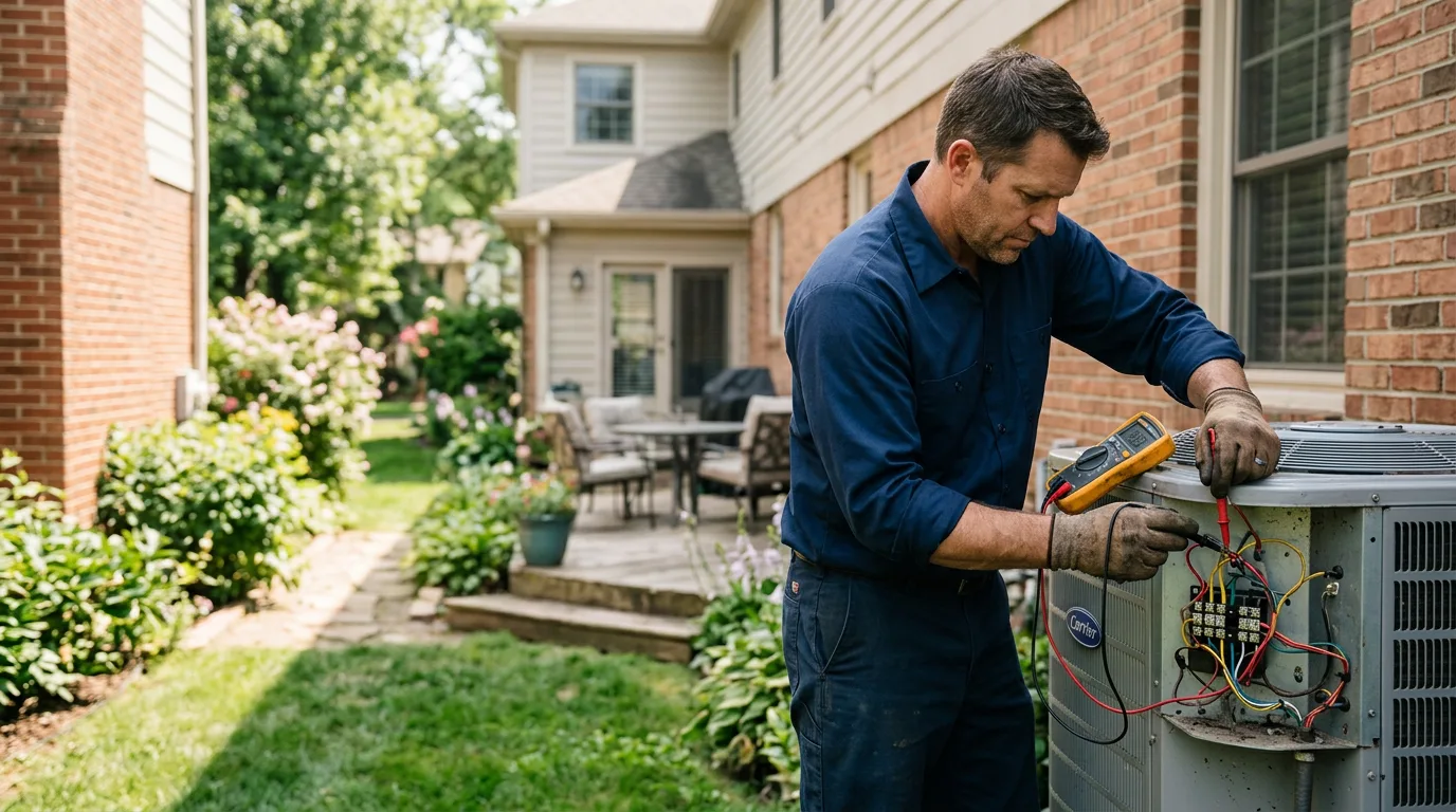 HVAC technician working near Mulhall, OK